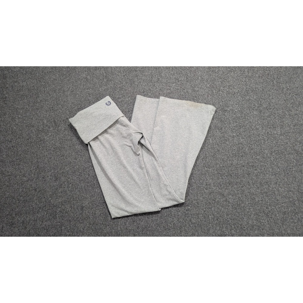 Victoria Secret Pink Leggings Women's Medium Gray Y2K Folderover Flare Pants